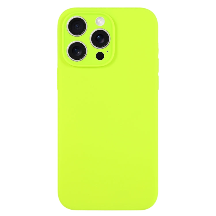 For iPhone 15 Pro Max Pure Color Liquid Silicone Fine Pore Phone Case(Bright Green) - HoMEdemic™ 