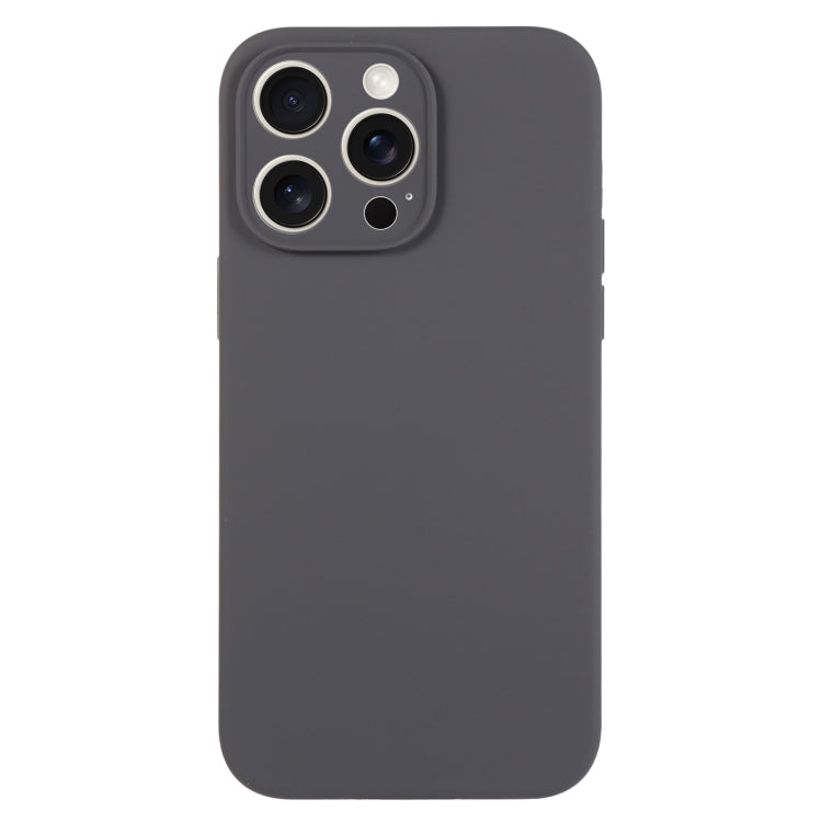 For iPhone 15 Pro Max Pure Color Liquid Silicone Fine Pore Phone Case(Charcoal Black) - HoMEdemic™ 