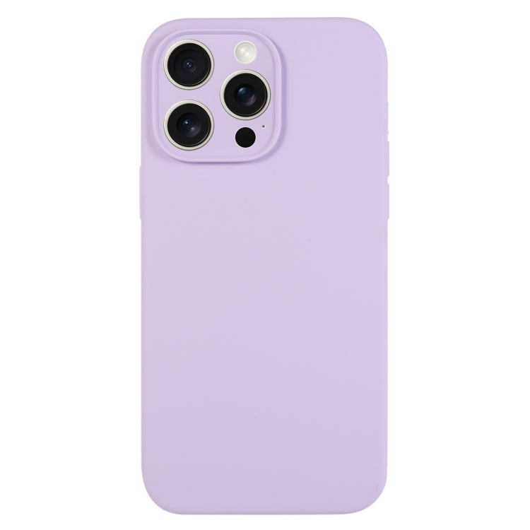 For iPhone 15 Pro Max Pure Color Liquid Silicone Fine Pore Phone Case(Lilac Purple) - HoMEdemic™ 