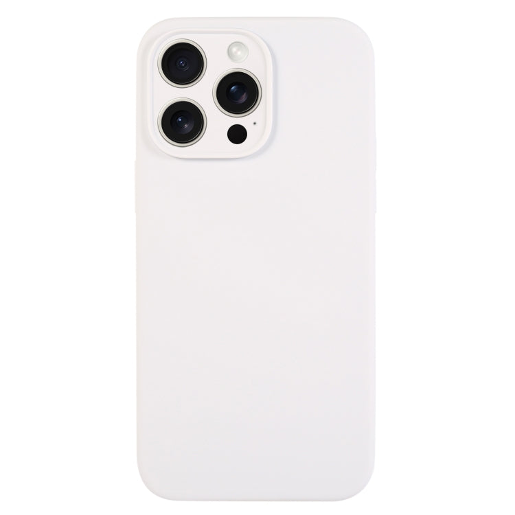 For iPhone 15 Pro Max Pure Color Liquid Silicone Fine Pore Phone Case(White) - HoMEdemic™ 