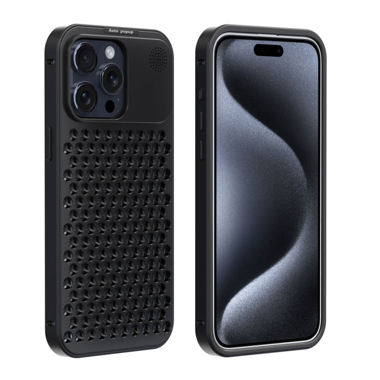 For iPhone 15 Pro Max R-JUST RJ58 Aromatherapy Metal Cooling Phone Case(Black) - HoMEdemic™ 