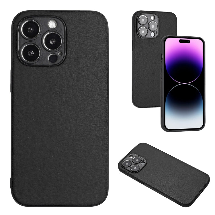 For iPhone 15 Pro Max R20 Leather Pattern Phone Single Case(Black) - HoMEdemic™ 