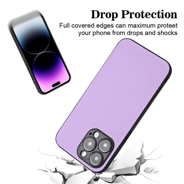 For iPhone 15 Pro Max R20 Leather Pattern Phone Single Case(Purple) - HoMEdemic™ 