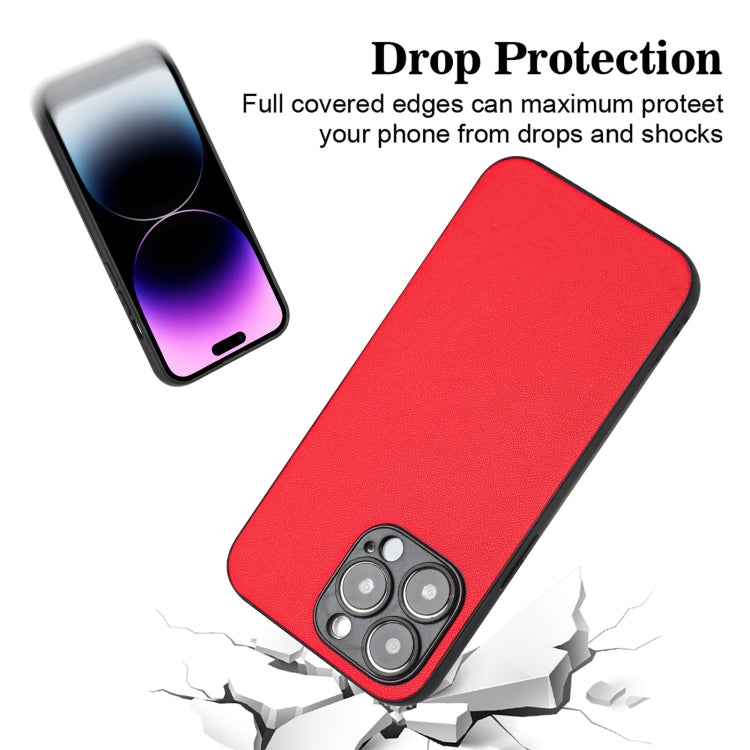 For iPhone 15 Pro Max R20 Leather Pattern Phone Single Case(Red) - HoMEdemic™ 