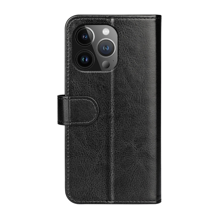 For iPhone 15 Pro Max R64 Texture Horizontal Flip Leather Phone Case(Black) - HoMEdemic™ 