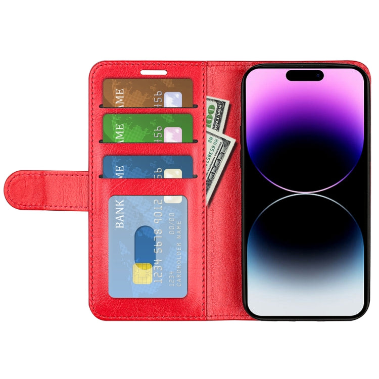 For iPhone 15 Pro Max R64 Texture Horizontal Flip Leather Phone Case(Red) - HoMEdemic™ 