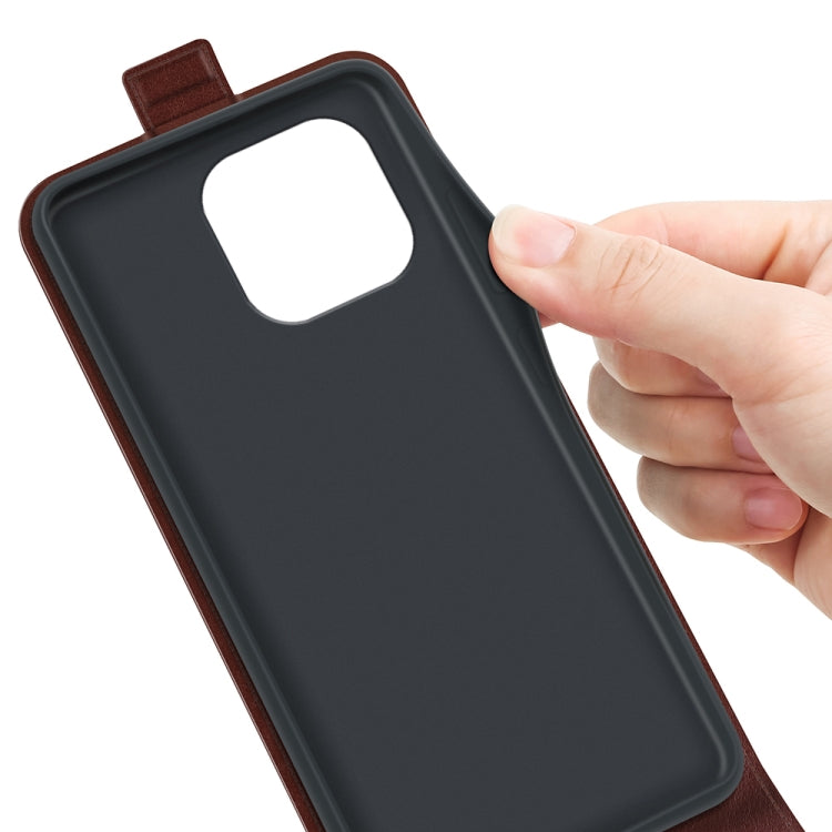 For iPhone 15 Pro Max R64 Texture Single Vertical Flip Leather Phone Case(Brown) - HoMEdemic™ 