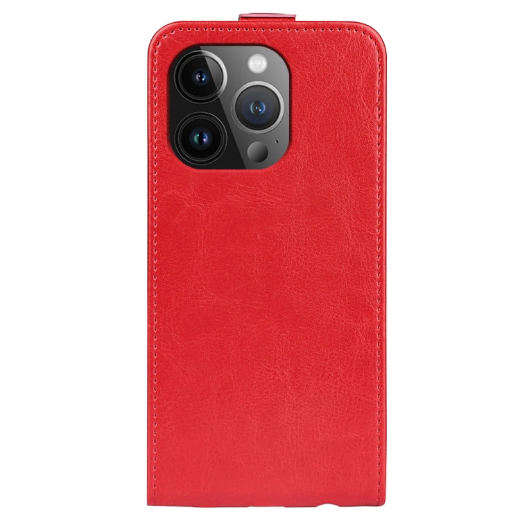 For iPhone 15 Pro Max R64 Texture Single Vertical Flip Leather Phone Case(Red) - HoMEdemic™ 