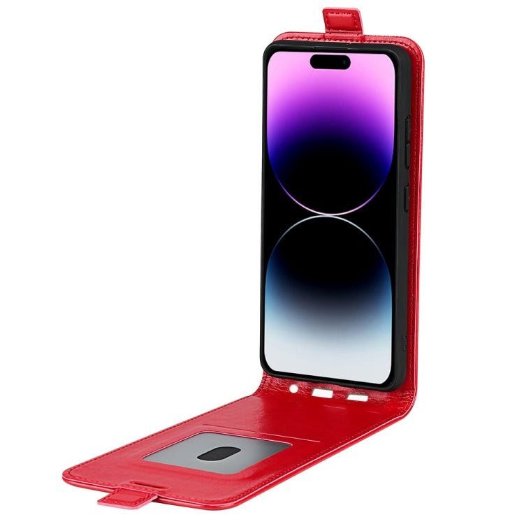 For iPhone 15 Pro Max R64 Texture Single Vertical Flip Leather Phone Case(Red) - HoMEdemic™ 