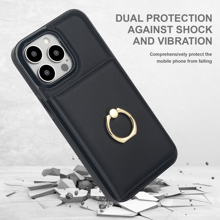 For iPhone 15 Pro Max RFID Anti-theft Card Ring Holder Phone Case(Black) - HoMEdemic™ 