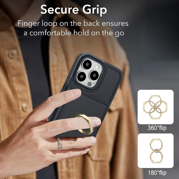 For iPhone 15 Pro Max RFID Anti-theft Card Ring Holder Phone Case(Black) - HoMEdemic™ 