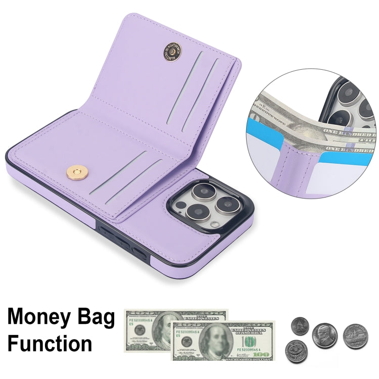 For iPhone 15 Pro Max RFID Anti-theft Card Ring Holder Phone Case(Purple) - HoMEdemic™ 