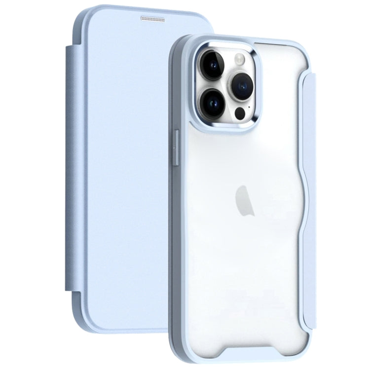 For iPhone 15 Pro Max RFID Blocking Adsorption Flip Leather Phone Case(Light Blue) - HoMEdemic™ 