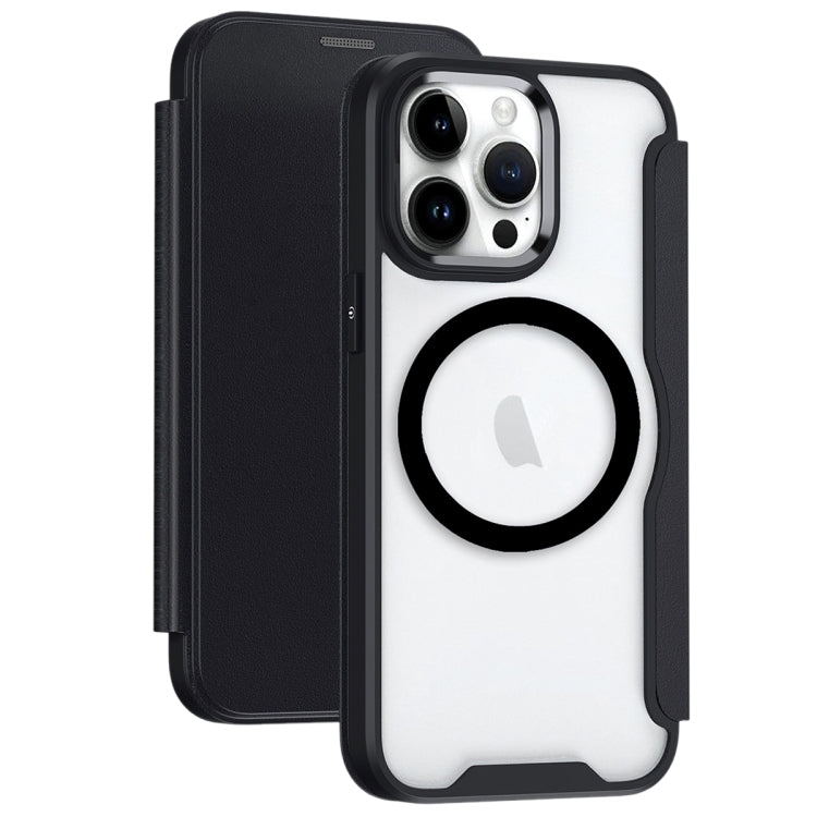 For iPhone 15 Pro Max RFID Blocking Adsorption Flip MagSafe Leather Phone Case(Black) - HoMEdemic™ 