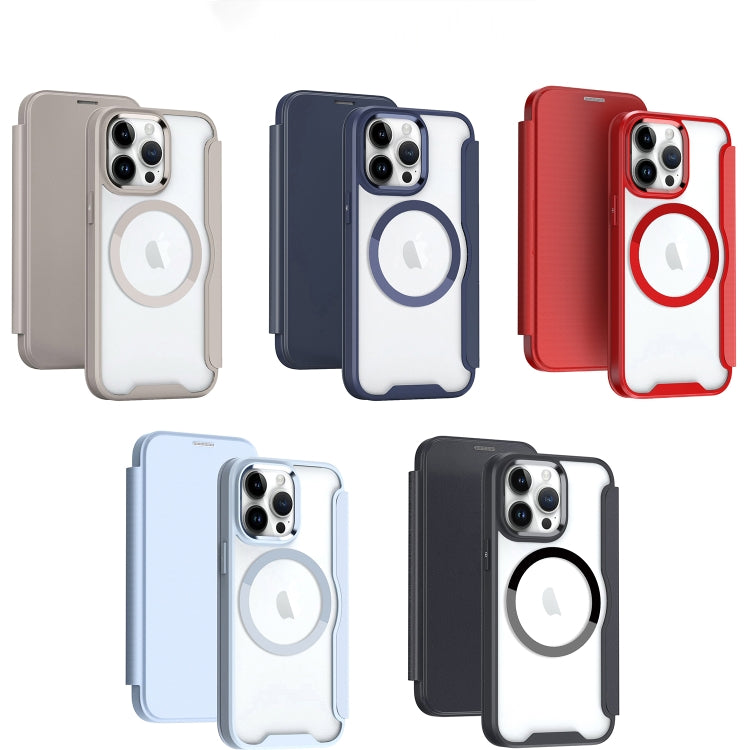 For iPhone 15 Pro Max RFID Blocking Adsorption Flip MagSafe Leather Phone Case(Red) - HoMEdemic™ 