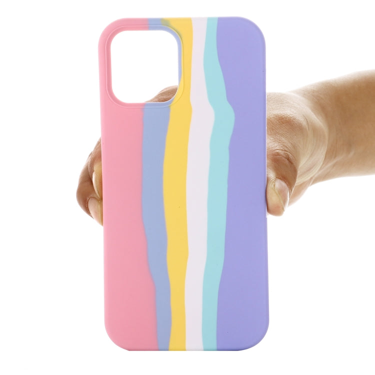 For iPhone 15 Pro Max Rainbow Liquid Silicone Phone Case(Pink) - HoMEdemic™ 