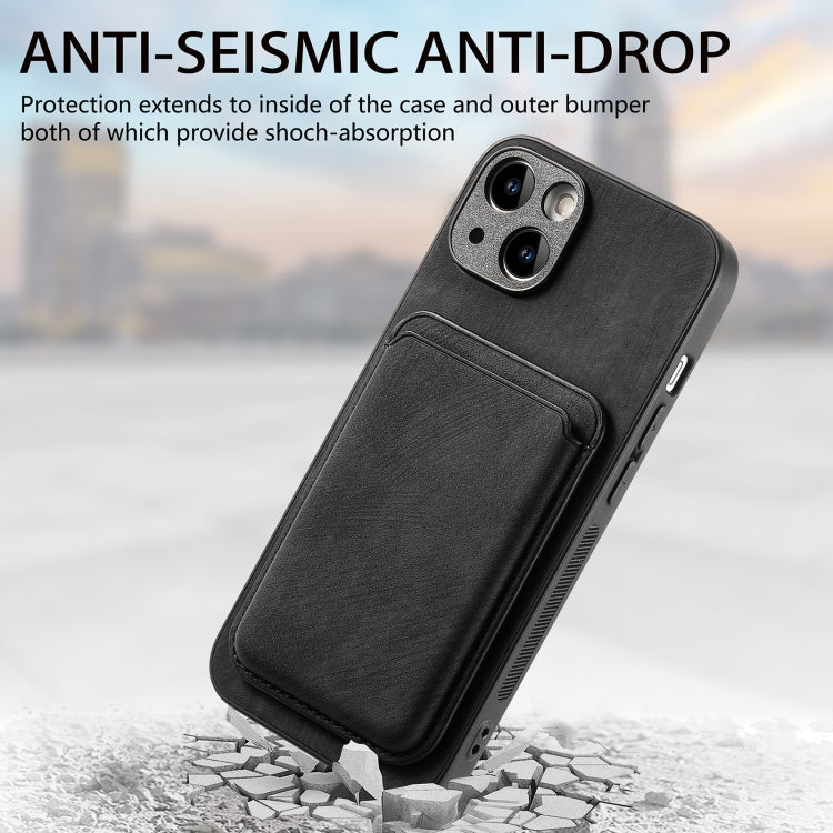 For iPhone 15 Pro Max Retro Leather Card Bag Magnetic Phone Case(Black) - HoMEdemic™ 