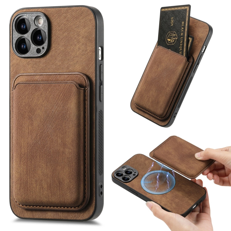 For iPhone 15 Pro Max Retro Leather Card Bag Magnetic Phone Case(Brown) - HoMEdemic™ 