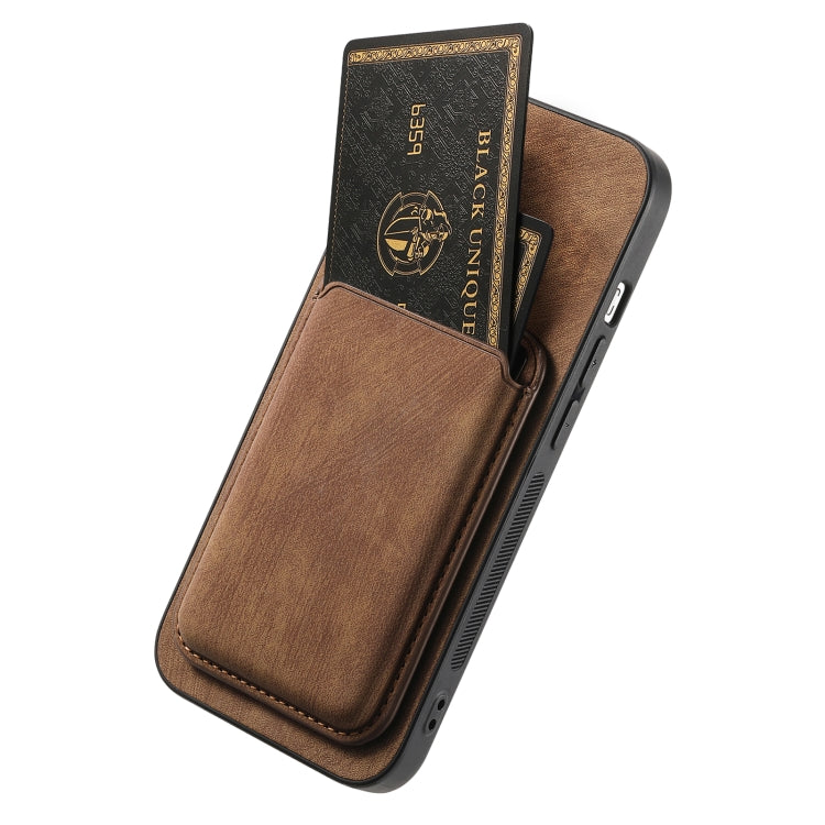 For iPhone 15 Pro Max Retro Leather Card Bag Magnetic Phone Case(Brown) - HoMEdemic™ 