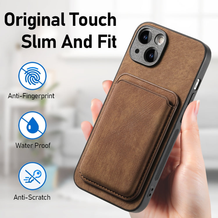 For iPhone 15 Pro Max Retro Leather Card Bag Magnetic Phone Case(Brown) - HoMEdemic™ 