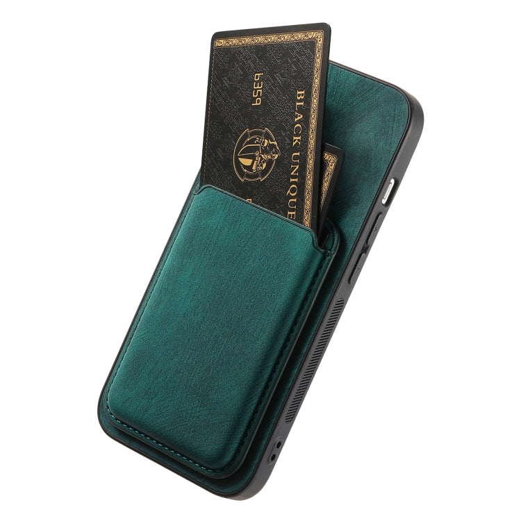 For iPhone 15 Pro Max Retro Leather Card Bag Magnetic Phone Case(Green) - HoMEdemic™ 