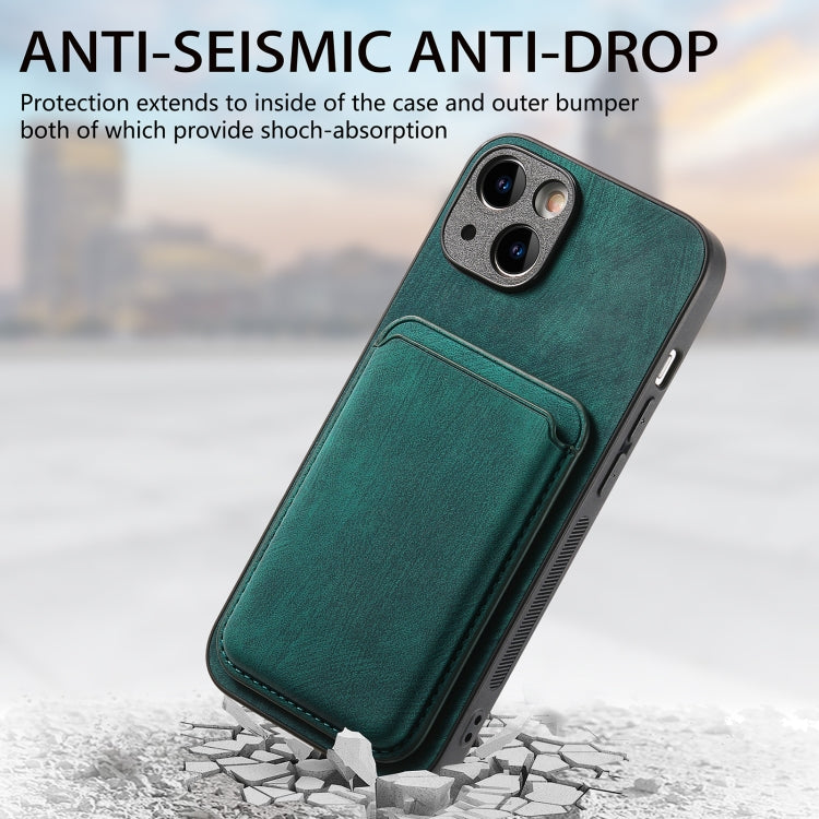 For iPhone 15 Pro Max Retro Leather Card Bag Magnetic Phone Case(Green) - HoMEdemic™ 