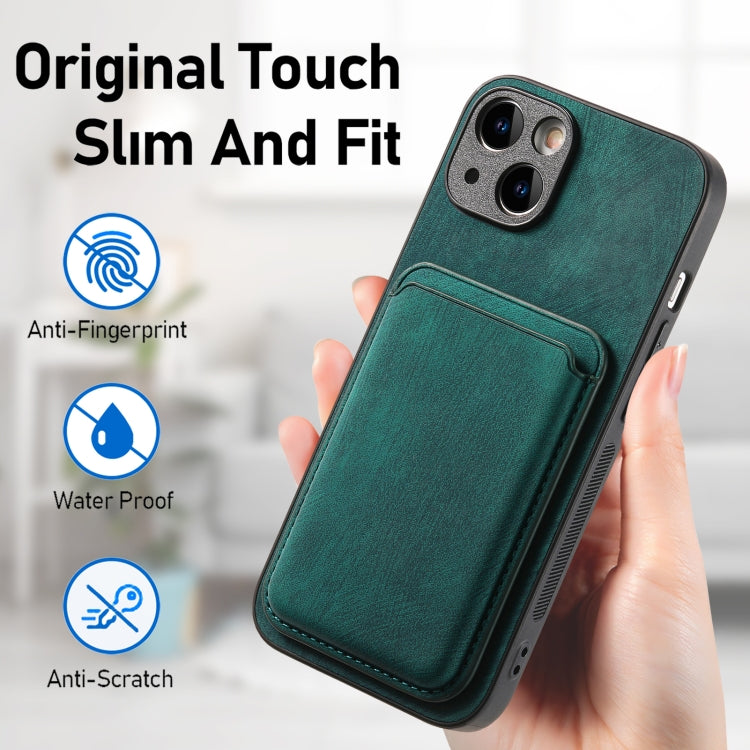 For iPhone 15 Pro Max Retro Leather Card Bag Magnetic Phone Case(Green) - HoMEdemic™ 