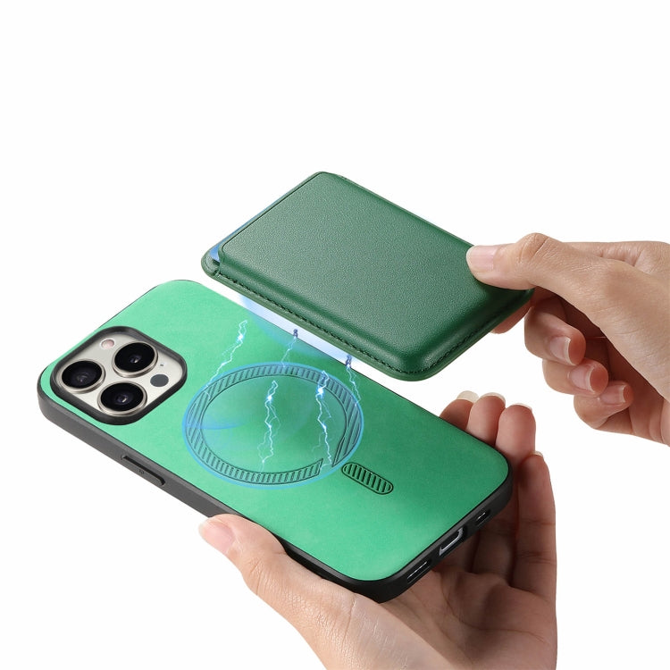 For iPhone 15 Pro Max Retro Magsafe Card Bag PU Back Cover Phone Case(Green) - HoMEdemic™ 