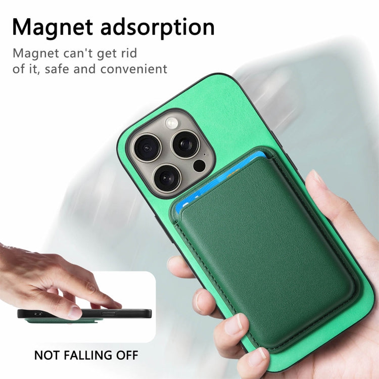 For iPhone 15 Pro Max Retro Magsafe Card Bag PU Back Cover Phone Case(Green) - HoMEdemic™ 