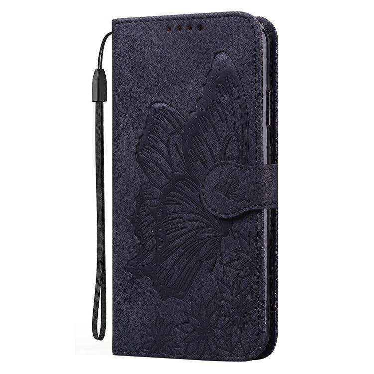 For iPhone 15 Pro Max Retro Skin Feel Butterflies Embossing Leather Phone Case(Black) - HoMEdemic™ 