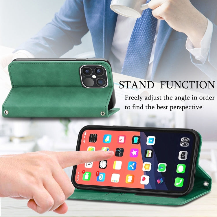 For iPhone 15 Pro Max Retro Skin Feel Magnetic Flip Leather Phone Case(Green) - HoMEdemic™ 