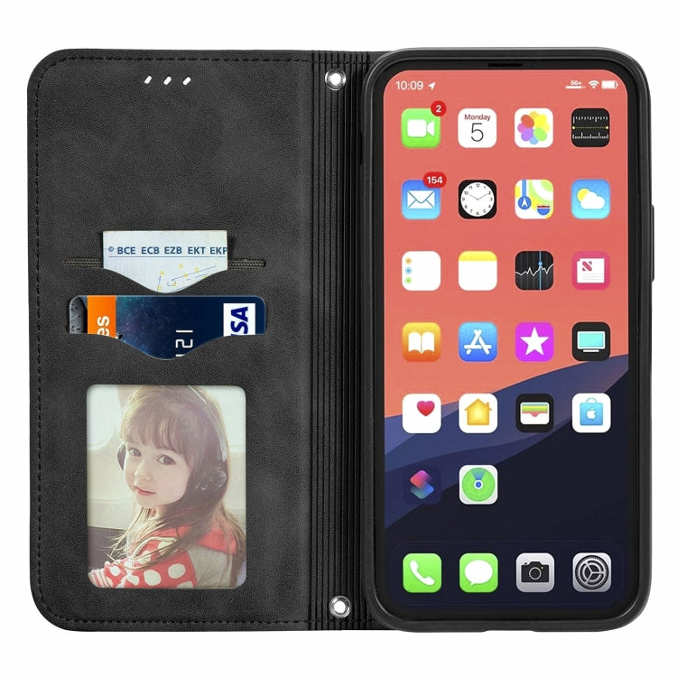 For iPhone 15 Pro Max Retro Skin Feel Magnetic Leather Phone Case(Black) - HoMEdemic™ 