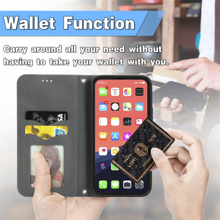For iPhone 15 Pro Max Retro Skin Feel Magnetic Leather Phone Case(Gray) - HoMEdemic™ 