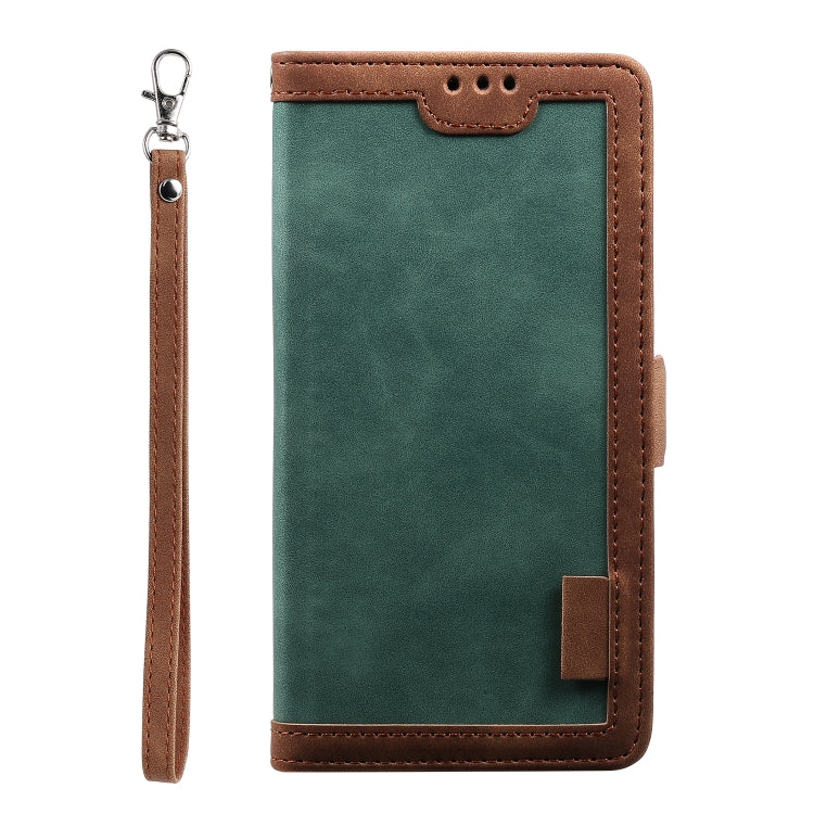 For iPhone 15 Pro Max Retro Splicing Horizontal Flip Leather Phone Case(Green) - HoMEdemic™ 