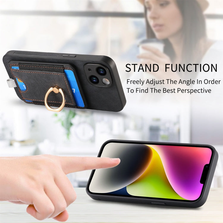 For iPhone 15 Pro Max Retro Splitable Magnetic Card Bag Leather Phone Case(Black) - HoMEdemic™ 
