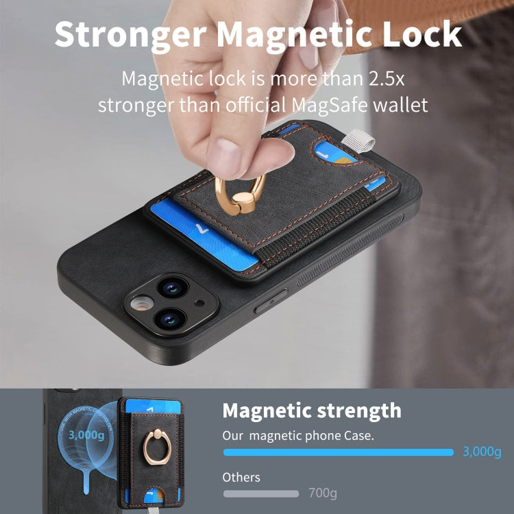 For iPhone 15 Pro Max Retro Splitable Magnetic Card Bag Leather Phone Case(Black) - HoMEdemic™ 