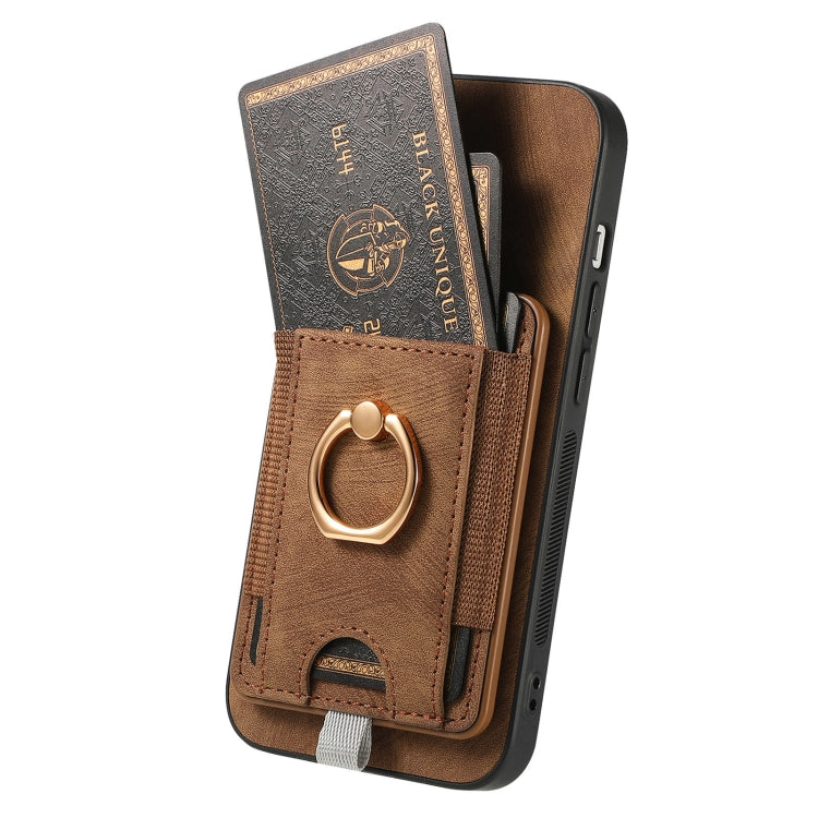 For iPhone 15 Pro Max Retro Splitable Magnetic Card Bag Leather Phone Case(Brown) - HoMEdemic™ 