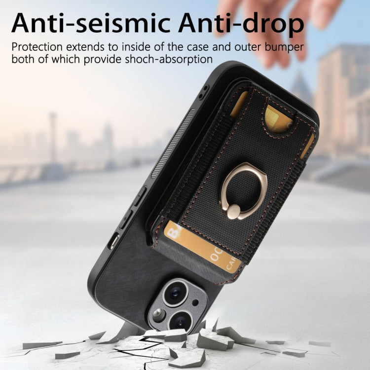 For iPhone 15 Pro Max Retro Splitable Magnetic Stand Card Bag Leather Phone Case(Black) - HoMEdemic™ 