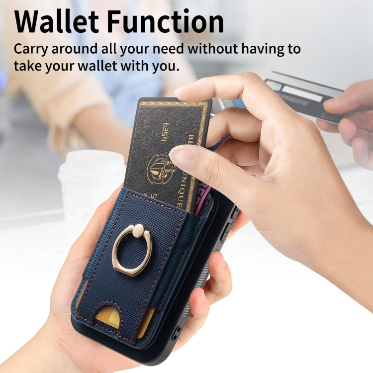 For iPhone 15 Pro Max Retro Splitable Magnetic Stand Card Bag Leather Phone Case(Blue) - HoMEdemic™ 