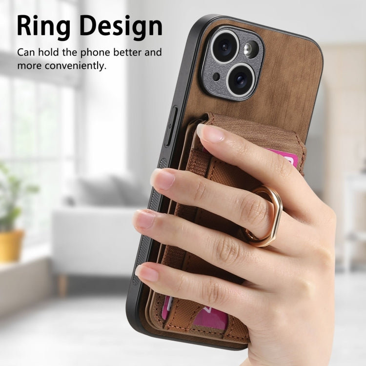 For iPhone 15 Pro Max Retro Splitable Magnetic Stand Card Bag Leather Phone Case(Brown) - HoMEdemic™ 