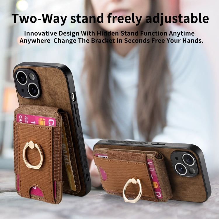 For iPhone 15 Pro Max Retro Splitable Magnetic Stand Card Bag Leather Phone Case(Brown) - HoMEdemic™ 