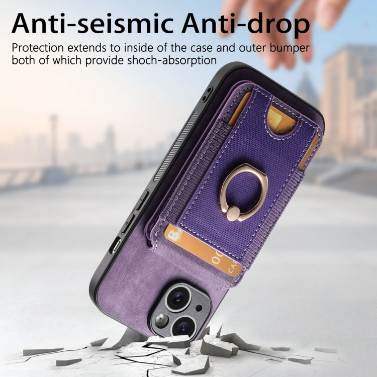 For iPhone 15 Pro Max Retro Splitable Magnetic Stand Card Bag Leather Phone Case(Purple) - HoMEdemic™ 