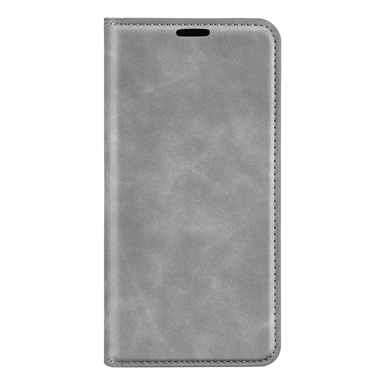 For iPhone 15 Pro Max Retro-skin Magnetic Suction Leather Phone Case(Grey) - HoMEdemic™ 