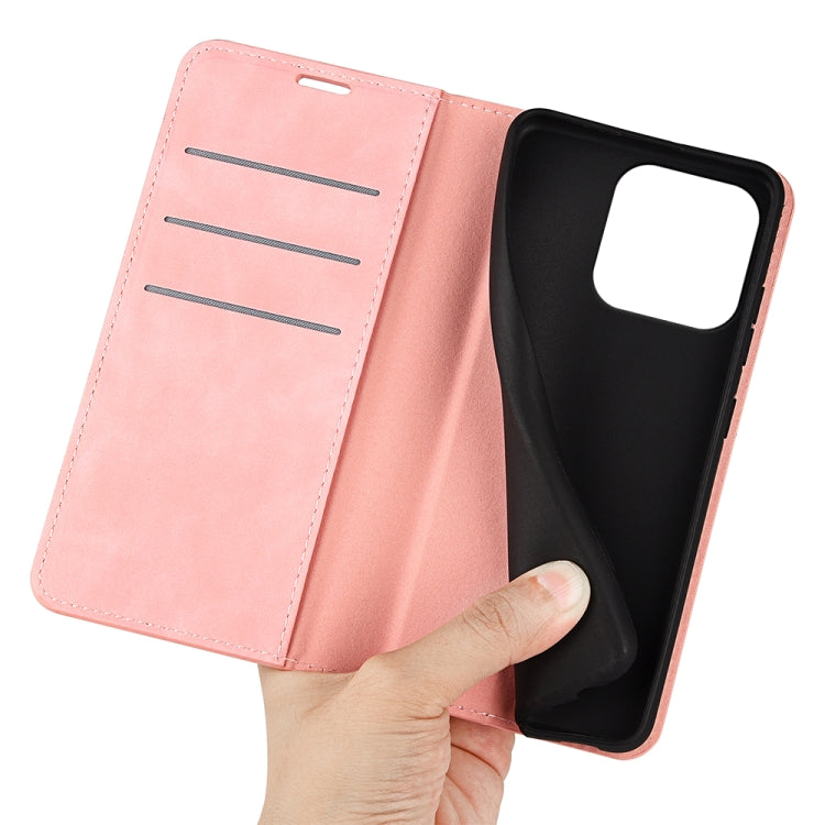 For iPhone 15 Pro Max Retro-skin Magnetic Suction Leather Phone Case(Pink) - HoMEdemic™ 