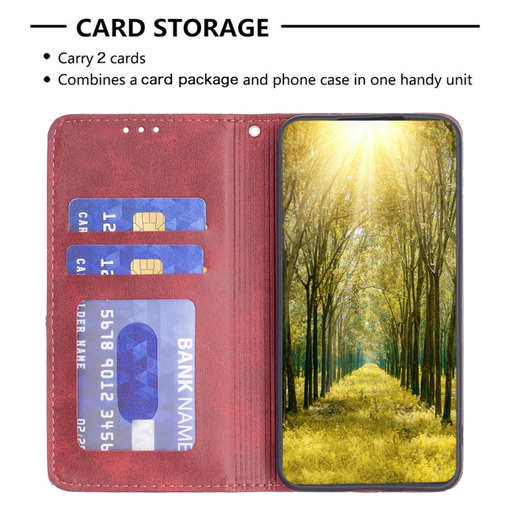 For iPhone 15 Pro Max Rhombus Texture Magnetic Leather Phone Case(Red) - HoMEdemic™ 