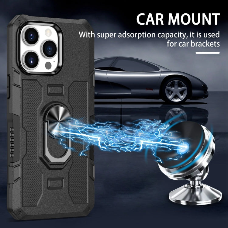 For iPhone 15 Pro Max Ring Holder Armor Hybrid Phone Case(Black) - HoMEdemic™ 
