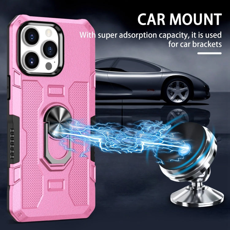 For iPhone 15 Pro Max Ring Holder Armor Hybrid Phone Case(Pink) - HoMEdemic™ 