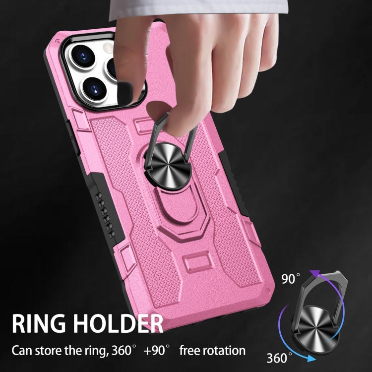 For iPhone 15 Pro Max Ring Holder Armor Hybrid Phone Case(Pink) - HoMEdemic™ 