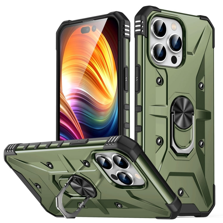For iPhone 15 Pro Max Ring Holder Phone Case(Army Green) - HoMEdemic™ 