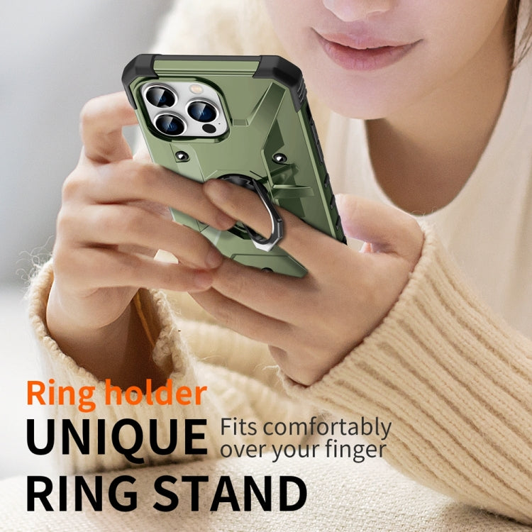 For iPhone 15 Pro Max Ring Holder Phone Case(Army Green) - HoMEdemic™ 